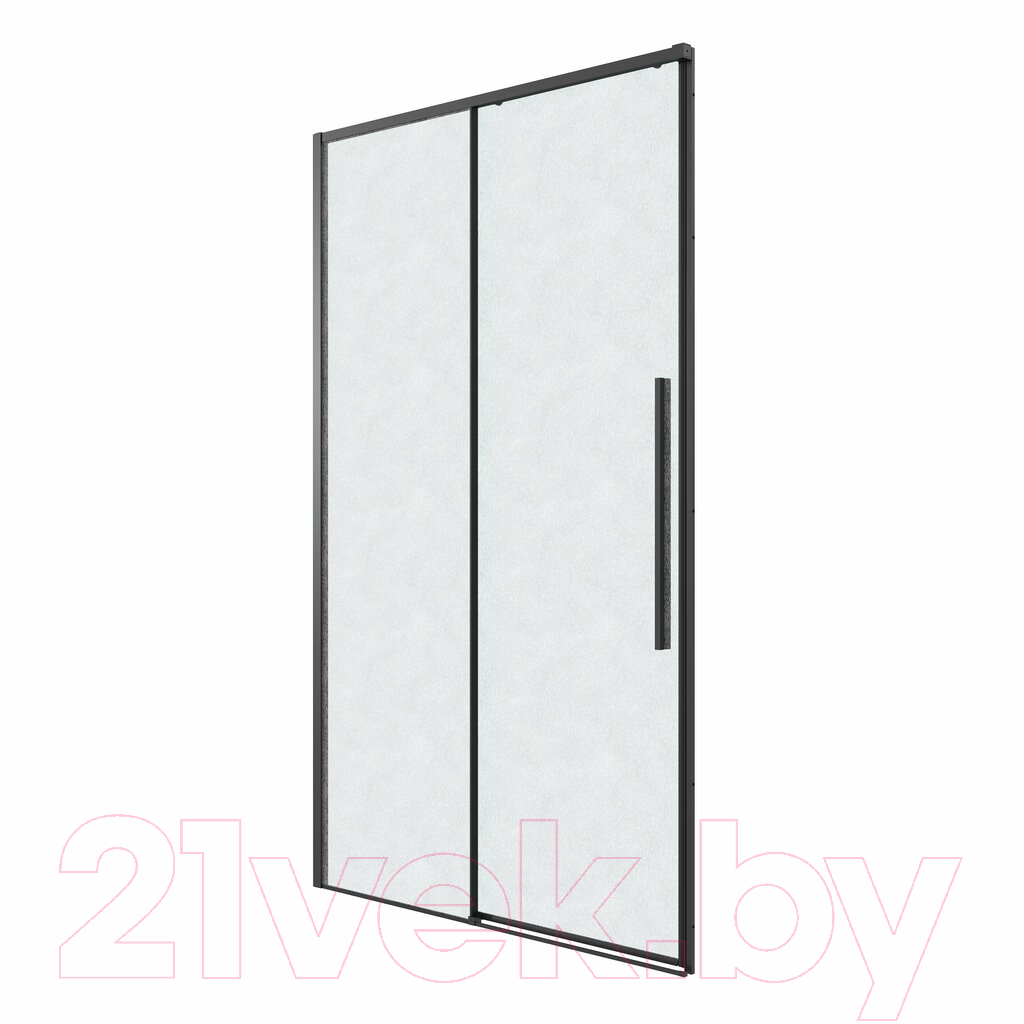 Душевая дверь Grossman Galaxy 140x195 / 100.K33.01.140.21.02 (черный матовый/шиншилла стекло) — фото 2