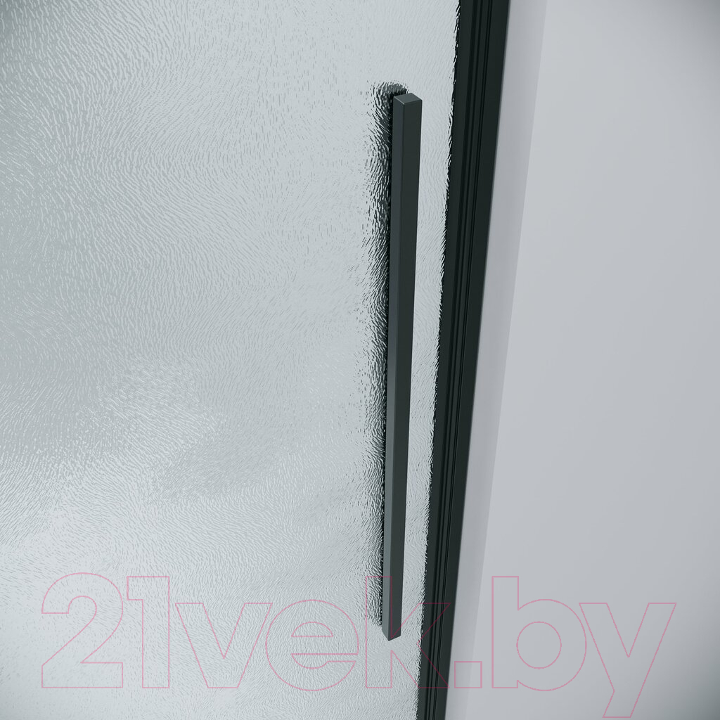 Душевая дверь Grossman Galaxy 140x195 / 100.K33.01.140.21.02 (черный матовый/шиншилла стекло) — фото 3