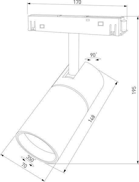 Трековый светильник Elektrostandard Slim Magnetic Dim R03 20W 2700-6500K 85197/01 (черный)