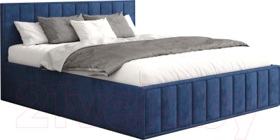 Двуспальная кровать ДСВ Лана 1.6 с подъемным механизмом (синий софт)