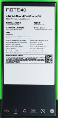 Смартфон Infinix Note 40 Pro 8GB/256GB / X6850 (золото)