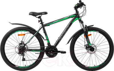 Велосипед AIST Quest Disc 26 2024 (18, серый/зеленый)