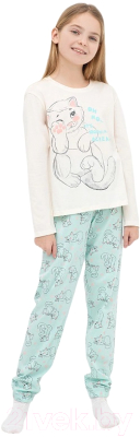 Пижама детская Mark Formelle 567740 (р.92-52, молочный/котики на цвете иней)