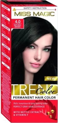 Крем-краска для волос Miss Magic Trend Colors тон 4.0 (натуральный коричневый)
