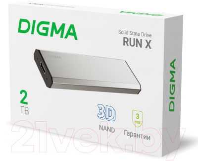 Внешний жесткий диск Digma Run X 2TB / DGSR8002T1MSR (серебристый)