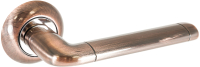 Ручка дверная Аллюр Арт Поло с накладкой AC 1510 (старая медь) - 