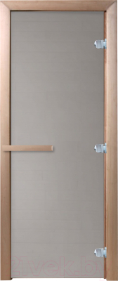Стеклянная дверь для бани/сауны Doorwood Теплое утро 170х70 / DW02438 (сатин, коробка хвоя)