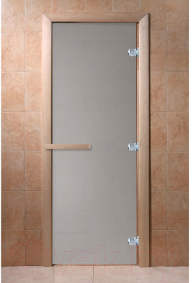 Стеклянная дверь для бани/сауны Doorwood Теплое утро 180х70 / DW02233 (сатин, коробка хвоя)