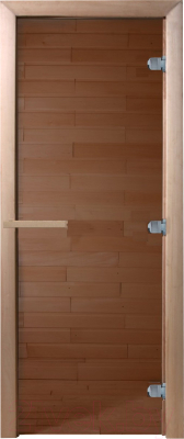 Стеклянная дверь для бани/сауны Doorwood Теплый день 180x80 / DW02425 (коробка хвоя)
