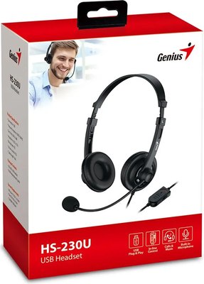 Наушники-гарнитура Genius HS-230U (черный)