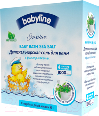 Соль для ванн детская Babyline Морская с целебными травами DC10 (4x250г)
