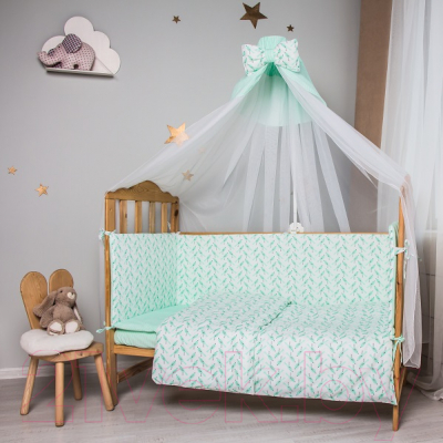 Комплект постельный для малышей Баю-Бай Птичий рай К20-П3 (бирюзовый)
