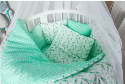 Комплект постельный для малышей Баю-Бай Птичий рай К51-П3 (бирюзовый)