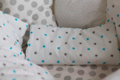 Комплект постельный для малышей Баю-Бай Геометрия К91-Г4 (синий)
