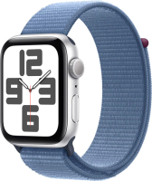 Умные часы Apple Watch SE 2 GPS 44mm (серебристый, плетеный ремешок) - 