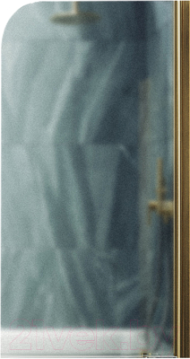 Стеклянная шторка для ванны MaybahGlass MGV-132-3у (сатин стекло/золотой)