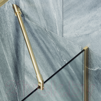 Стеклянная шторка для ванны MaybahGlass MGV-143-3у (сатин стекло/золотой)
