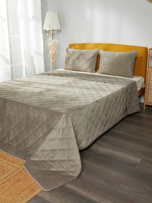 Набор текстиля для спальни Vip Camilla 240-260 (ромб, коричневый)