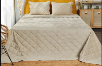 Набор текстиля для спальни Vip Camilla 240-260 (ромб, крем) - 