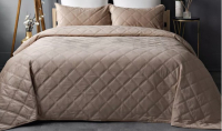 Набор текстиля для спальни Vip Camilla 240-260 (ромб, светло-бежевый) - 