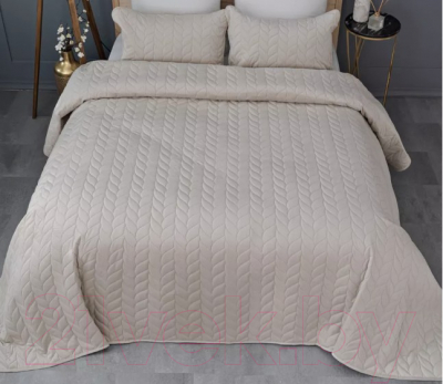 Набор текстиля для спальни Vip Camilla 240-260 (косичка, крем)