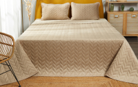 Набор текстиля для спальни Vip Camilla 240-260 (косичка, светло-бежевый) - 