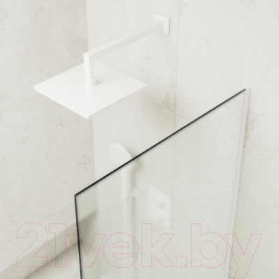 Стеклянная шторка для ванны MaybahGlass MGV-253-1у (сатин стекло/белый матовый)
