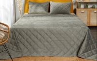 Набор текстиля для спальни Vip Camilla 240-260 (ромб, светло-серый) - 