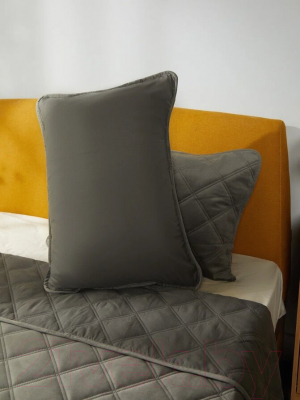 Набор текстиля для спальни Vip Camilla 240-260 (ромб, светло-серый)