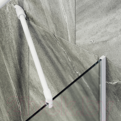 Стеклянная шторка для ванны MaybahGlass MGV-93-1у (сатин стекло/белый матовый)