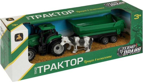 Автомобиль игрушечный Технодрайв Трактор с прицепом / 2303I0313-R 