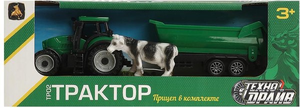 Автомобиль игрушечный Технодрайв Трактор с прицепом / 2303I0313-R 