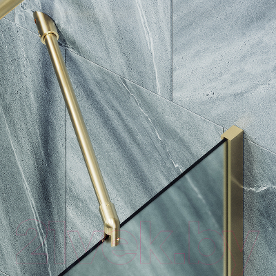 Стеклянная шторка для ванны MaybahGlass MGV-92-3ш (сатин стекло/золотой)