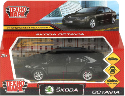Автомобиль игрушечный Технопарк Skoda Octavia / OCTAVIA-12-BK 