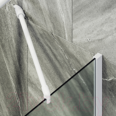 Стеклянная шторка для ванны MaybahGlass MGV-94-1ш (сатин стекло/белый матовый)