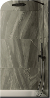 Стеклянная шторка для ванны MaybahGlass MGV-147-6у (бронзовое стекло/черный) - 