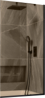 Стеклянная шторка для ванны MaybahGlass MGV-250-6у (бронзовое стекло/черный) - 