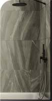 Стеклянная шторка для ванны MaybahGlass MGV-68-6у (бронзовое стекло/черный) - 