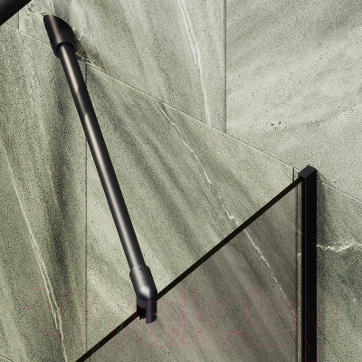 Стеклянная шторка для ванны MaybahGlass MGV-68-6у (бронзовое стекло/черный)