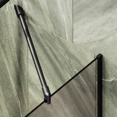 Стеклянная шторка для ванны MaybahGlass MGV-69-6у (бронзовое стекло/черный)