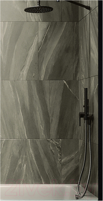 Стеклянная шторка для ванны MaybahGlass MGV-69-6ш (бронзовое стекло/черный)