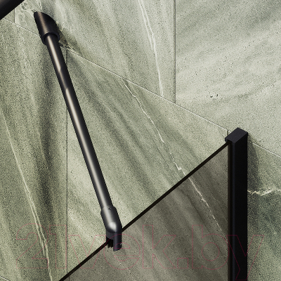 Стеклянная шторка для ванны MaybahGlass MGV-67-6ш (бронзовое стекло/черный)