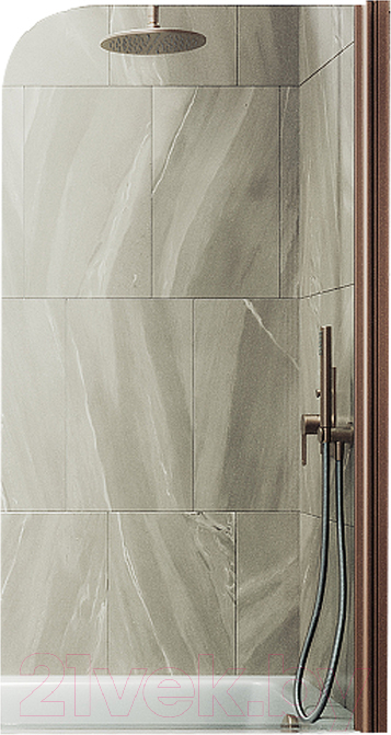 Стеклянная шторка для ванны MaybahGlass MGV-596-2 (прозрачное стекло/бронзовый)