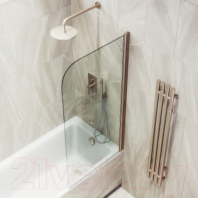 Стеклянная шторка для ванны MaybahGlass MGV-596-2 (прозрачное стекло/бронзовый)
