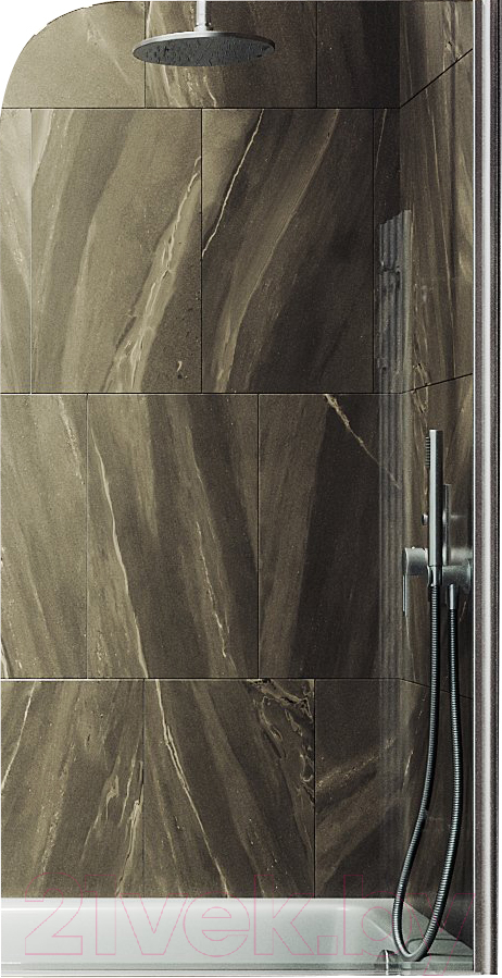 Стеклянная шторка для ванны MaybahGlass MGV-596-5 (прозрачное стекло/хром матовый)