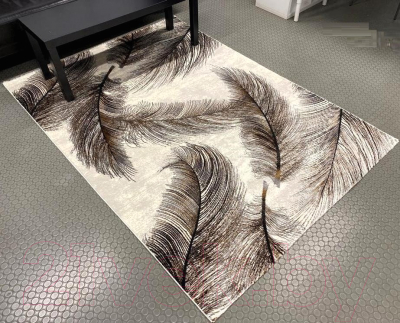 Ковер Radjab Carpet Браун Прямоугольник 4467B / 10985RK (1x2, Bone/Medium Grey)