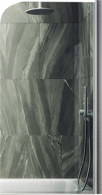 Стеклянная шторка для ванны MaybahGlass MGV-596-1 (прозрачное стекло/белый матовый)