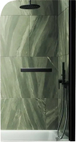 Стеклянная шторка для ванны MaybahGlass MGV-782-6 (прозрачное стекло/черный) - 