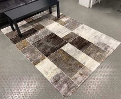 Ковер Radjab Carpet Браун Прямоугольник 5321A / 11019RK (3x4, Dark Grey/Dark Brown)