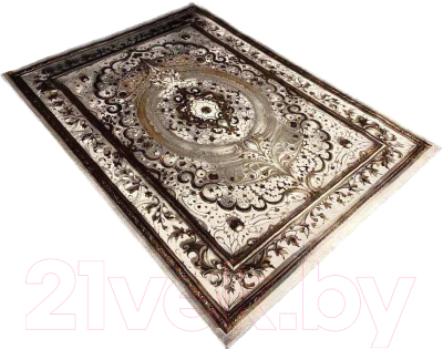 Ковер Radjab Carpet Браун Прямоугольник 5522B / 11024RK (1.6x3, Dark Brown/Light Grey)